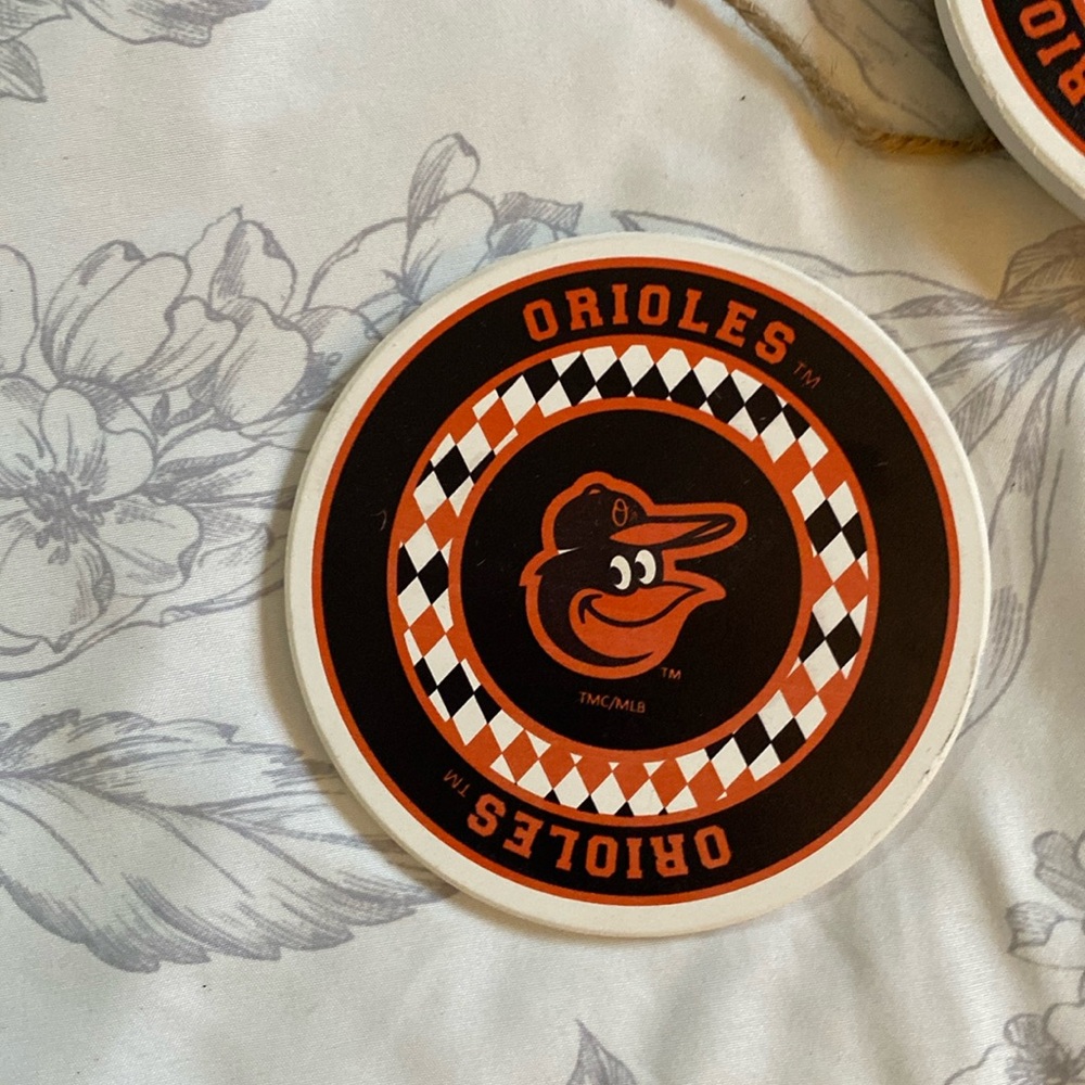 4 piece Baltimore Orioles ceramic coaster set